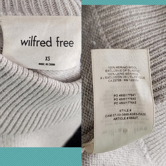 Wilfred Free 100% Merino Wool Mockneck Harper Sweater - Picture 4 of 4